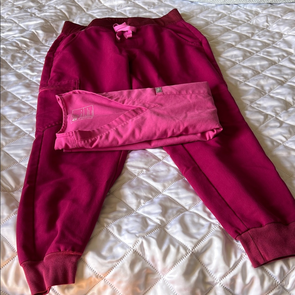 Figs Magenta with Pink Drawstring